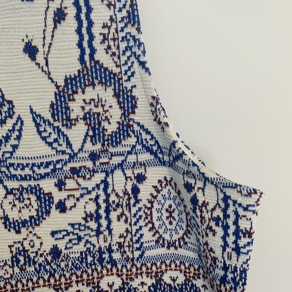 Anthropologie Agnes Jacquard Tank blue motif size S - Picture 6 of 7